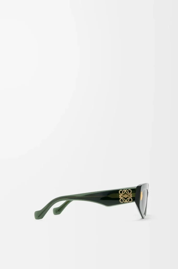 Kleine Butterfly Screen Sonnenbrille Transparent Dunkelgrün