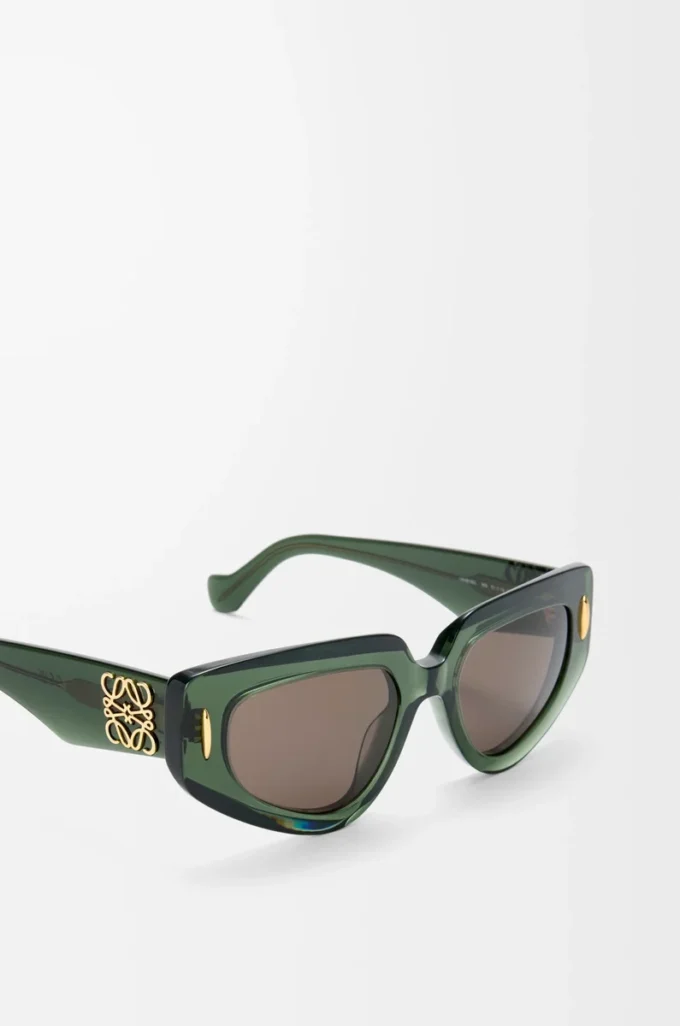 Kleine Butterfly Screen Sonnenbrille Transparent Dunkelgrün
