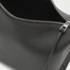 Kleine Cubi Crossbody-Tasche aus geschmeidigem, glattem Kalbsleder und Jacquard in Dunkelgrau