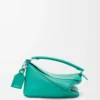 Kleine Featherlight Puzzle-Tasche aus Nappalammleder Aquamarin