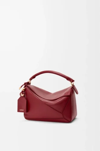 Kleine Featherlight Puzzle Tasche aus Nappalammleder in Burnt Red