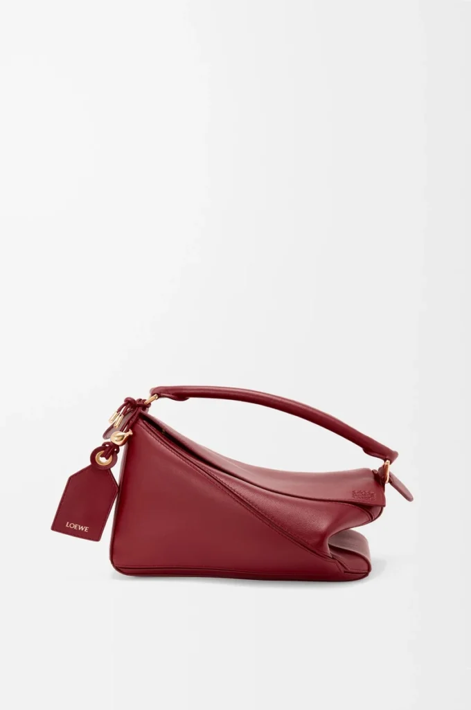 Kleine Featherlight Puzzle Tasche aus Nappalammleder in Burnt Red