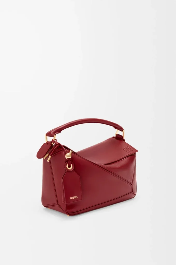 Kleine Featherlight Puzzle Tasche aus Nappalammleder in Burnt Red