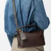 Kleine Featherlight Puzzle Tasche aus Nappalammleder in Dark Chestnut