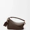 Kleine Featherlight Puzzle Tasche aus Nappalammleder in Dark Chestnut