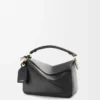 Kleine Featherlight Puzzle Tasche aus Nappalammleder in Schwarz