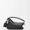 Kleine Featherlight Puzzle Tasche aus Nappalammleder in Schwarz