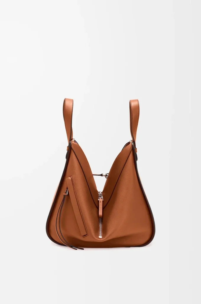 Kleine Hammock-Tasche aus klassischem Kalbsleder Tan