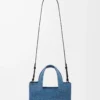 Kleine LOEWE Font-Tasche aus Raffia Hellblau