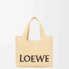 Kleine LOEWE Font-Tasche aus Raffia in Natur