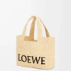Kleine LOEWE Font-Tasche aus Raffia in Natur