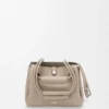 Kleine Madrid-Tasche aus geschmeidigem genarbtem Kalbsleder Clay