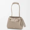 Kleine Madrid-Tasche aus geschmeidigem genarbtem Kalbsleder Clay
