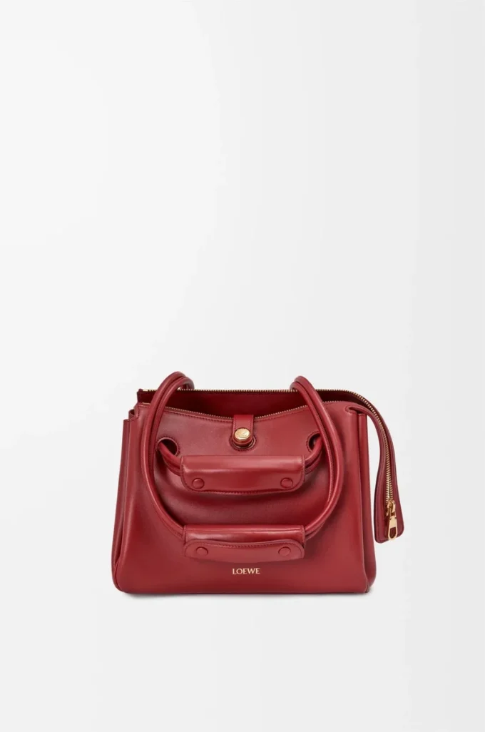 Kleine Madrid-Tasche aus geschmeidigem Kalbsleder Burnt Red