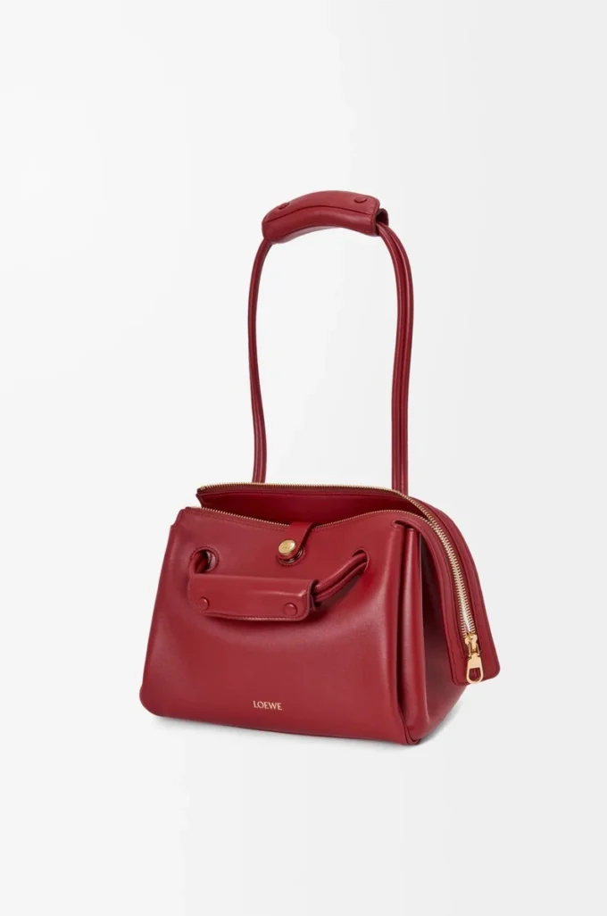 Kleine Madrid-Tasche aus geschmeidigem Kalbsleder Burnt Red
