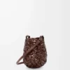 Kleine Nest Basket Tasche aus Kalbsleder in Chestnut