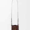 Kleine Nest Basket Tasche aus Kalbsleder in Chestnut