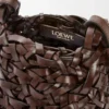 Kleine Nest Basket Tasche aus Kalbsleder in Chestnut