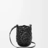 Kleine Nest Basket Tasche aus Kalbsleder Schwarz