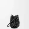 Kleine Nest Basket Tasche aus Kalbsleder Schwarz