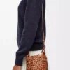 Kleine Nest Basket Tasche aus Kalbsleder Tan