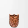 Kleine Nest Basket Tasche aus Kalbsleder Tan