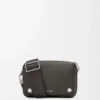 Kleine Pebble Messenger Bag aus geschmeidigem genarbtem Kalbsleder Dunkelgrau