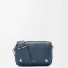 Kleine Pebble Messenger Bag aus geschmeidigem genarbtem Kalbsleder Indigo Dye