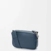 Kleine Pebble Messenger Bag aus geschmeidigem genarbtem Kalbsleder Indigo Dye