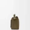 Kleine Puzzle Edge Tasche aus klassischem Kalbsleder in Dark Khaki