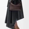Kleine Puzzle Edge Tasche aus weichem genarbtem Kalbsleder in Dark Chestnut