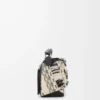 Kleine Puzzle-Tasche aus gewebtem Textil in Schwarz/Weiß