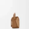 Kleine Puzzle-Tasche aus klassischem Kalbsleder und Wildleder in Eiche