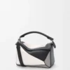 Kleine Puzzle-Tasche aus Nappakalbsleder Grau/Hellgrau