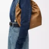 Kleine Squeeze-Tasche aus weichem Nappalammleder Eiche