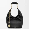 Kleine Squeeze-Tasche aus weichem Nappalammleder in Schwarz