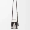 Kleine Treasure Bako-Beuteltasche aus Jacquard-Canvas und Kalbsleder Natur/Schwarz