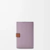 Kleine vertikale Geldbörse aus weichem genarbtem Kalbsleder in Dirty Mauve/Squirrel