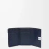 Kleine vertikale Geldbörse Puffer Anagram aus glänzendem Nappakalbsleder in Deep Navy