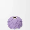 Kleiner Blumenanhänger aus Kalbsleder Mauve