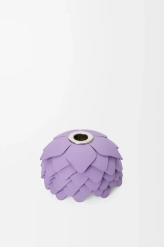 Kleiner Blumenanhänger aus Kalbsleder Mauve