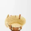 Kleiner Elephant-Korb aus Raffia und Kalbsleder in Natur/Hellbraun