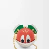 Knight Cat Clutch aus Metall und Nappalammleder in Sunrise Orange