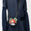 Knight Cat Clutch aus Metall und Nappalammleder in Sunrise Orange