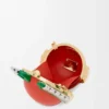 Knight Cat Clutch aus Metall und Nappalammleder in Sunrise Orange