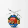 Knight Cat-Kugel aus geblasenem Glas Rot/Blau