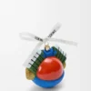 Knight Cat-Kugel aus geblasenem Glas Rot/Blau