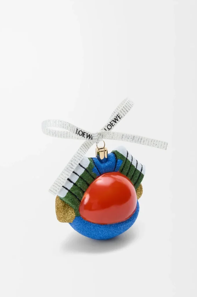 Knight Cat-Kugel aus geblasenem Glas Rot/Blau