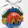 Knight Cat-Kugel aus geblasenem Glas Rot/Blau