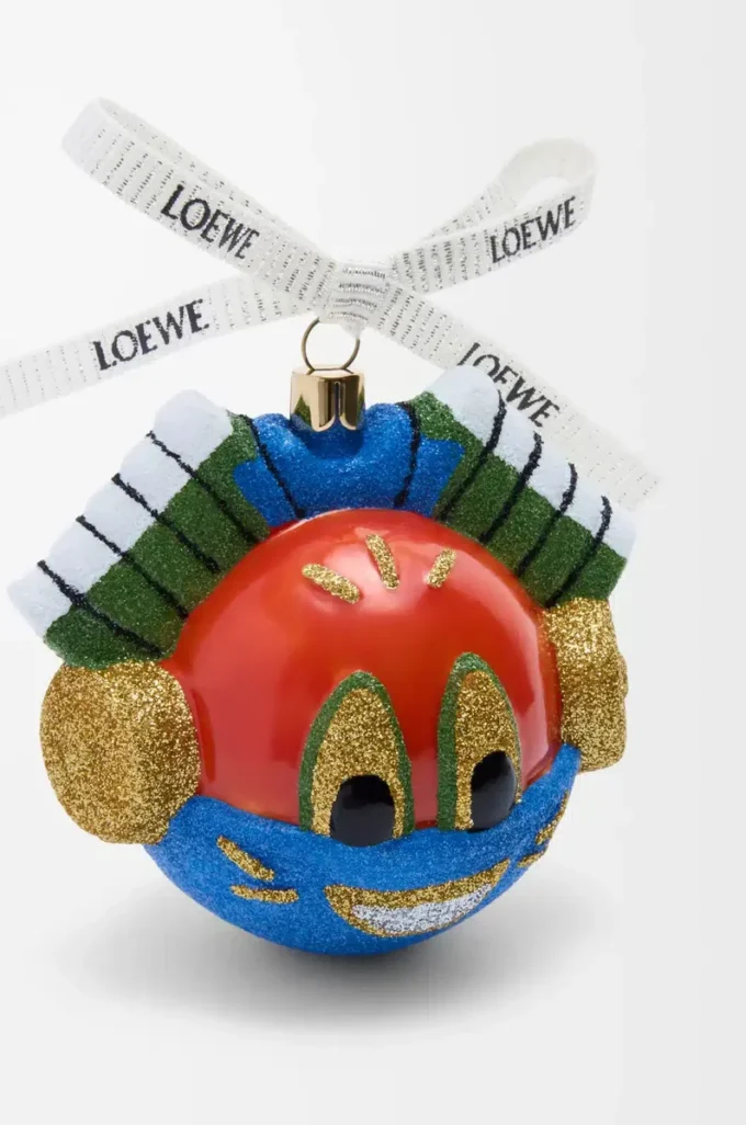 Knight Cat-Kugel aus geblasenem Glas Rot/Blau